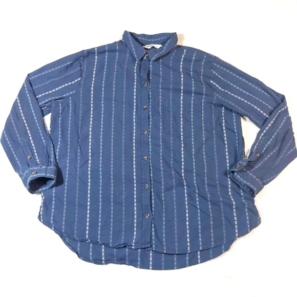SONOMA WOMEN'S BLUE BUTTON DOWN SIZE XL - Picture 1 of 7